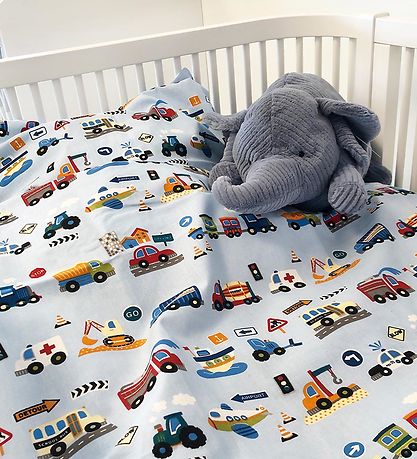 Nørgaard Madsens Duvet Cover - Baby - Light Blue w. Machines Nørgaard Madsens Duvet Cover - Baby - Light Blue w. Machines