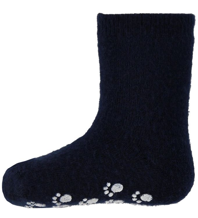 Joha Strømper - Uld - Navy m. Skridsikker bund
