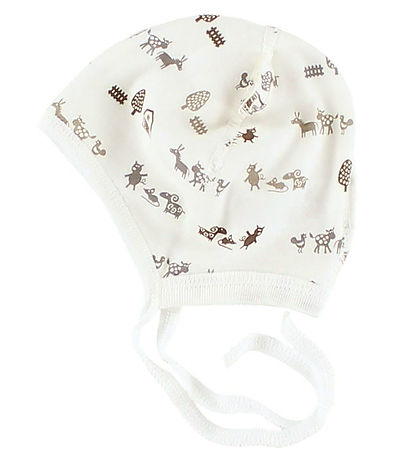 Joha Babymütze m. Ohren - Creme m. Tiere Joha Babymütze m. Ohren - Creme m. Tiere