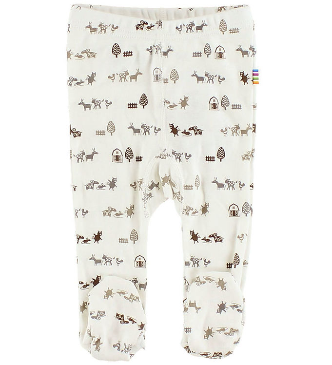 Joha Leggings m. Fod - Creme m. Dyr