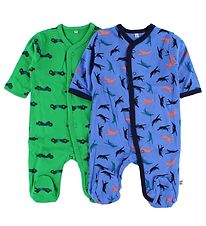 Pippi Pyjamapak M/v - 2-pack - Groen/Blauw m. Print Pippi Pyjamapak M/v - 2-pack - Groen/Blauw m. Print