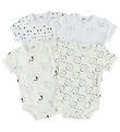 Pippi Body K/Æ - 4-pak - Hvid/Creme m. Mønster