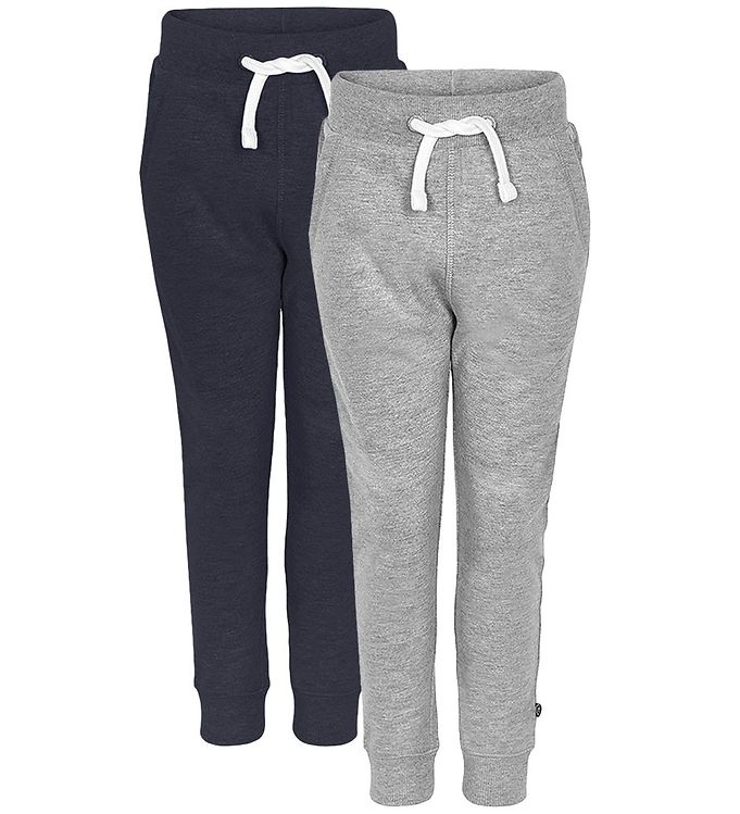 Minymo Sweatpants - 2-Pak - Navy/Grå