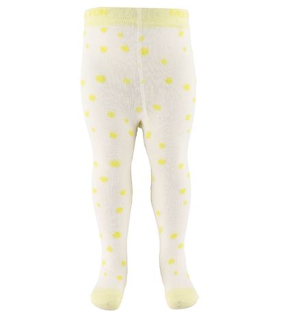 Melton Tights - White/Yellow/Dots