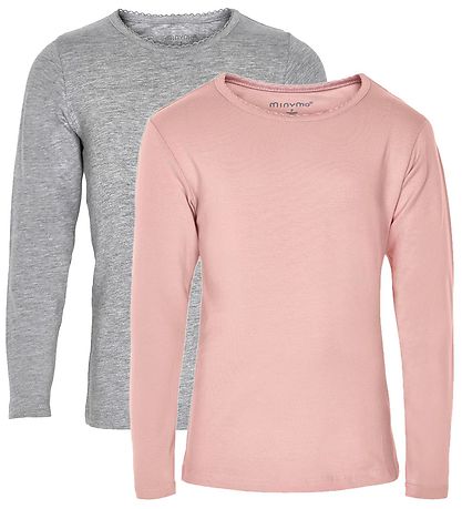 Minymo Blouse - 2-Pack - Pink/Grey Minymo Blouse - 2-Pack - Pink/Grey