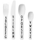Design Letters Melamine Cutlery - 4 pcs - White w. Alphabet