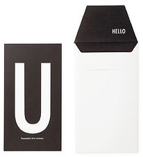 Design Letters Kaart m. Envelop - Zwart m. U Design Letters Kaart m. Envelop - Zwart m. U