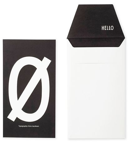 Design Letters Card w. Envelope - Black w. Ø Design Letters Card w. Envelope - Black w. Ø