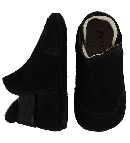 Fuzzies Leren Slippers - Lei - Zwart Suede Fuzzies Leren Slippers - Lei - Zwart Suede