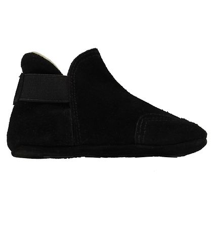 Fuzzies Leren Slippers - Lei - Zwart Suede Fuzzies Leren Slippers - Lei - Zwart Suede