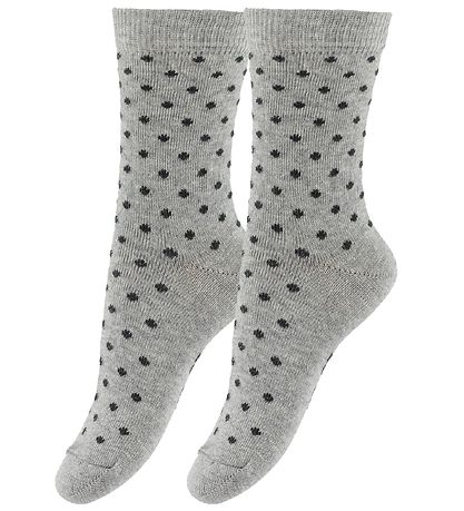 Chaussettes Fuzzies - 2 Pack - Gris av. Points Chaussettes Fuzzies - 2 Pack - Gris av. Points