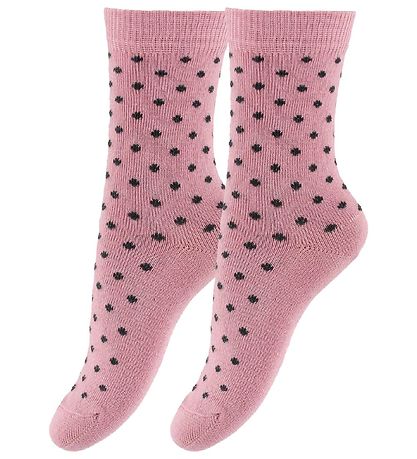 Fuzzies Strømper - 2-Pak - Gl. Rosa m. Koksgrå Prikker Fuzzies Strømper - 2-Pak - Gl. Rosa m. Koksgrå Prikker