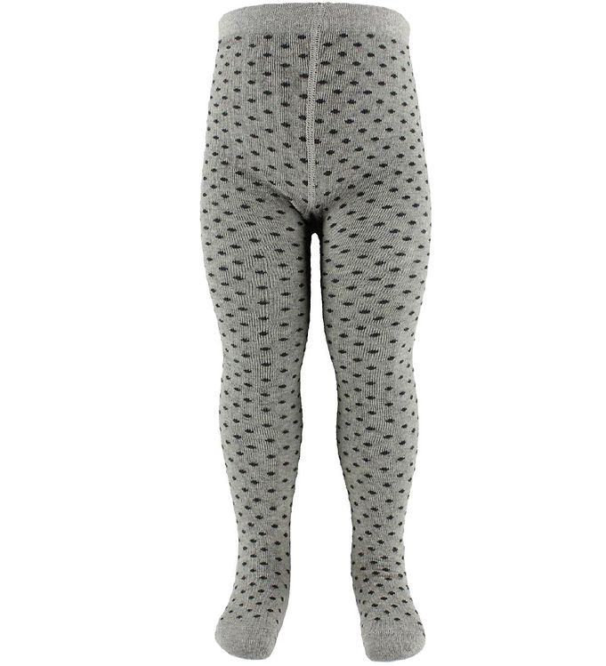 Fuzzies Strømpebukser - Grå m. Prikker