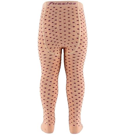 Fuzzies Panty's - Licht Perzik m. Bordeaux Stippen Fuzzies Panty's - Licht Perzik m. Bordeaux Stippen