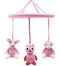 NatureZoo Baby Mobile - Pink w. Owl/Rabbit/Monkey