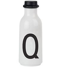 Design Letters Water Bottle - White w. Q Design Letters Water Bottle - White w. Q