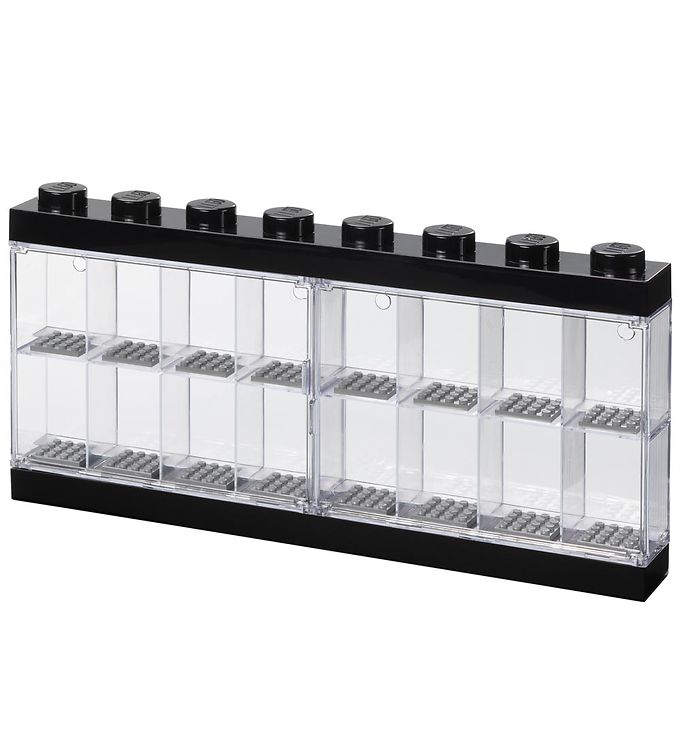 LEGO® Storage Minifigur Display - 16 rum - 38 cm - Sort