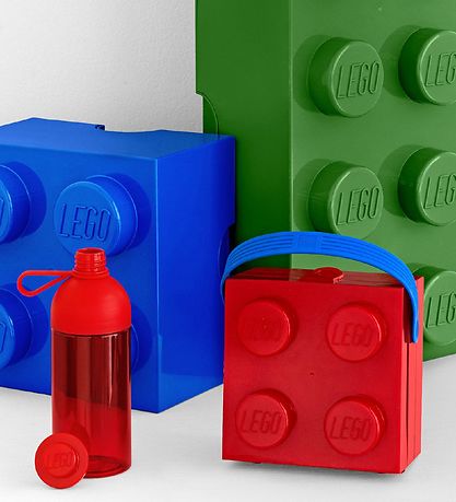 LEGO® Storage Madkasse m. Hank - 4 Knopper - Rød