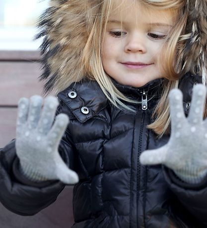 GoBabyGo Gloves - Grey Melange w. Dabs