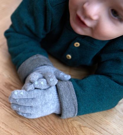 GoBabyGo Gloves - Grey Melange w. Dabs