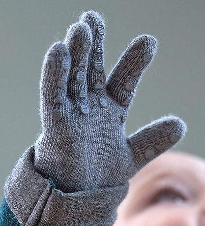 GoBabyGo Gloves - Grey Melange w. Dabs