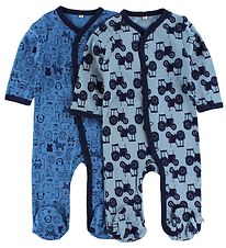 Pippi Pyjamapak M/v - 2-pack - Blauw/Lichtblauw m. Print Pippi Pyjamapak M/v - 2-pack - Blauw/Lichtblauw m. Print