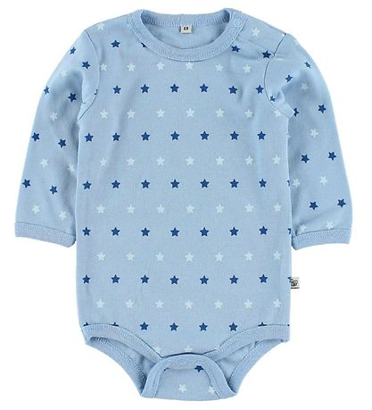 Pippi Bodyer L/Æ - 4-pak - Blå/Lyseblå m. Mønster