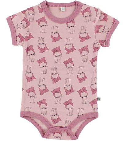 Pippi Bodyer K/Æ - 4-pak - Rosa/Lilla m. Mønster