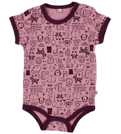 Pippi Bodyer K/Æ - 4-pak - Rosa/Lilla m. Mønster