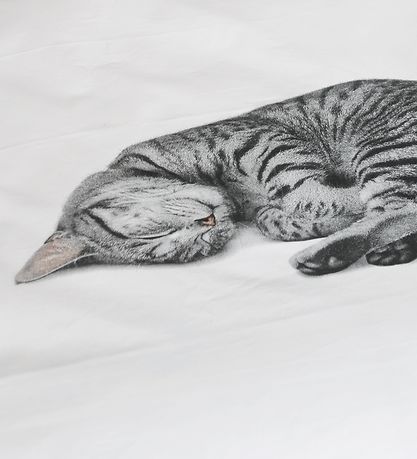 Snurk Sengetøj - Voksen - Hvid m. Kat