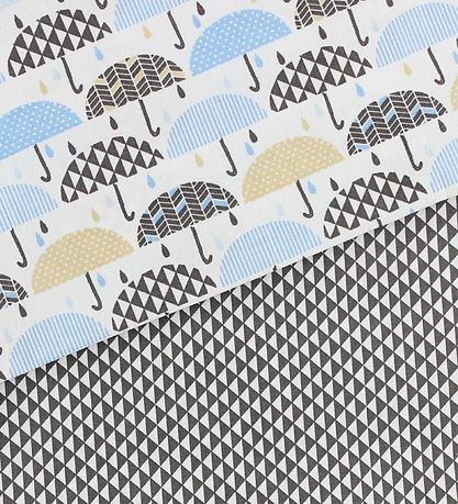 Nørgaard Madsens Sengetøj - Junior - Grå/Blå m. Paraplyer
