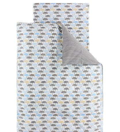 Nørgaard Madsens Sengetøj - Junior - Grå/Blå m. Paraplyer