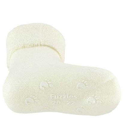 Fuzzies Gåstrømper - Skridsikker Bund - Hvid Fuzzies Gåstrømper - Skridsikker Bund - Hvid