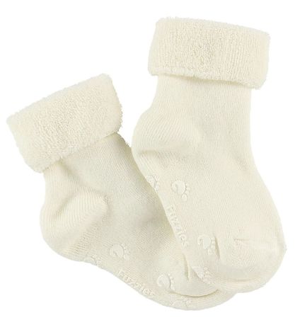 Fuzzies Gåstrømper - Skridsikker Bund - Hvid Fuzzies Gåstrømper - Skridsikker Bund - Hvid