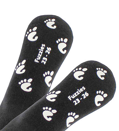 Fuzzies Sokken m. Anti-Slip - Zwart