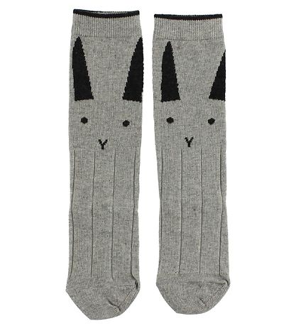 Liewood Knæstrømper - Gråmeleret m. Kaniner