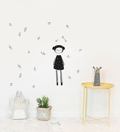 Fabelab 월스티커 - 꿈꾸는 친구 양 - 검은색 포함 양