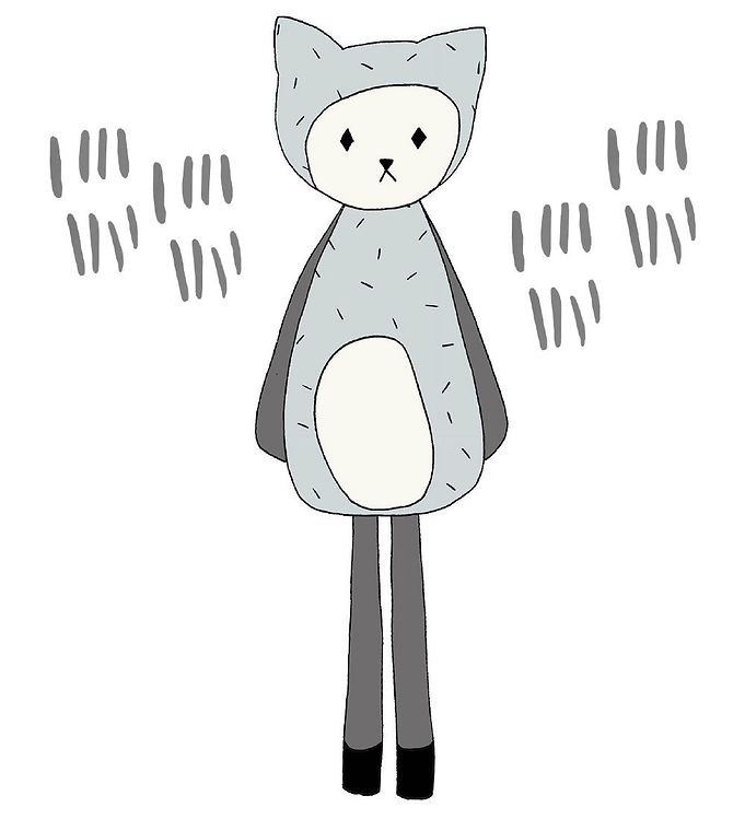 Fabelab Wallsticker - Dreamy Friend Cat - Grå m. Kat