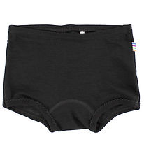 Joha Hipsters - Wool/Silk - Black w. Lace Borders Joha Hipsters - Wool/Silk - Black w. Lace Borders