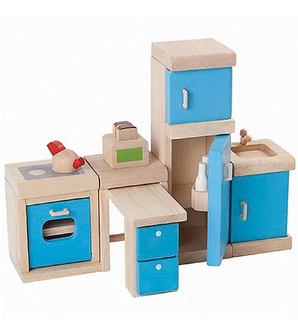 PlanToys Køkken - Natur/Blå
