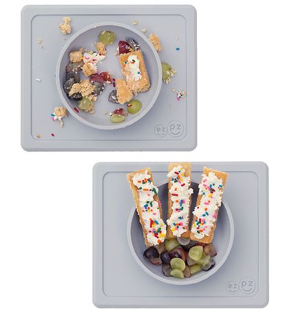 EzPz Happy Mini Bowl - Silikon - Gråblå